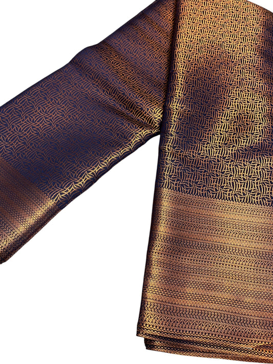 Southloom Premium Semi Silk Zari Work Brocade Saree in Bridal Blue with Matching Pallu