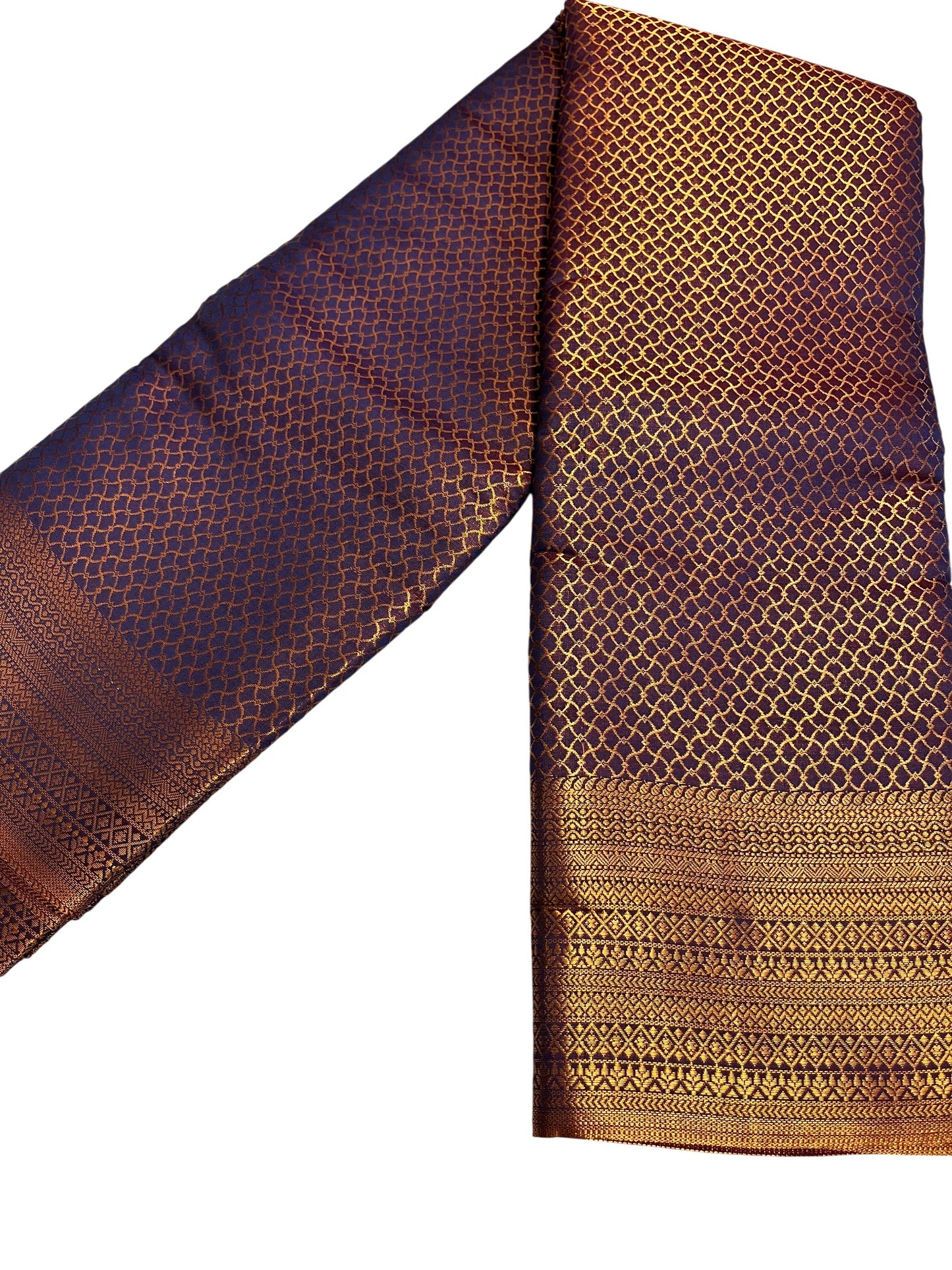 Southloom Brocade Silk Bridal Saree WIth Woven Borders And Blouse Piece