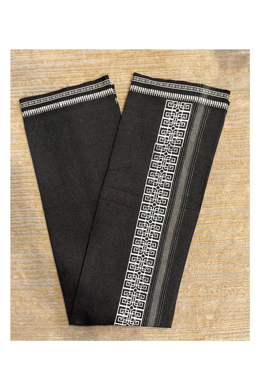 Southloom Gray Printed Single Mundu / Otta Mundu / Lungi (South Indian Kerala Dhoti)