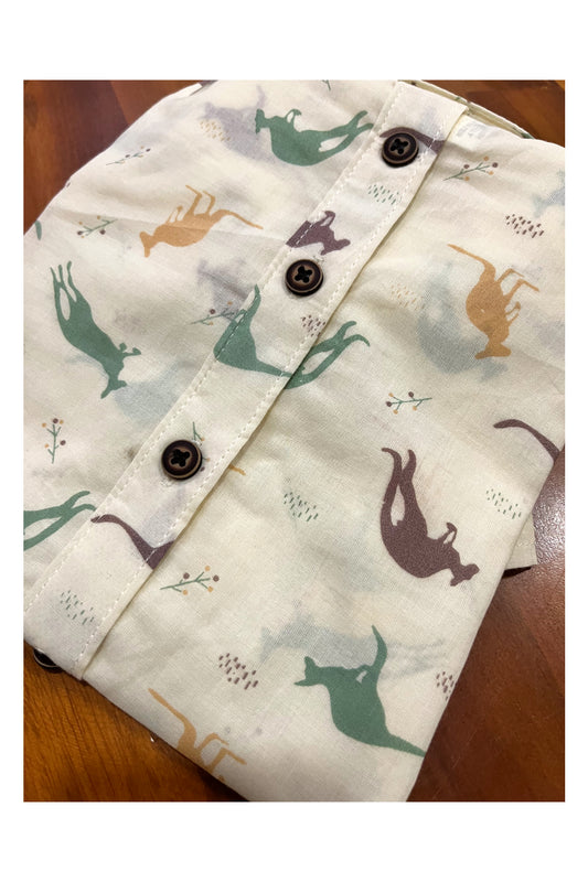 Southloom Jaipur Cotton Kangaroo Hand Block Printed Shirt For Kids (Half Sleeves)