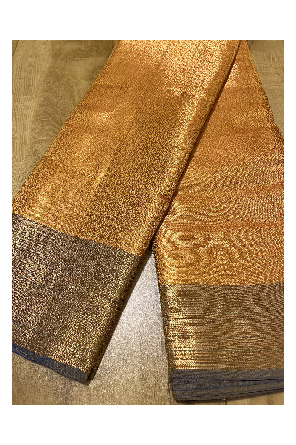 Southloom Premium Semi Silk Zari Work Brocade Saree in Yellow Bridal with Matching Pallu (Kanchipuram Pattu Saree)