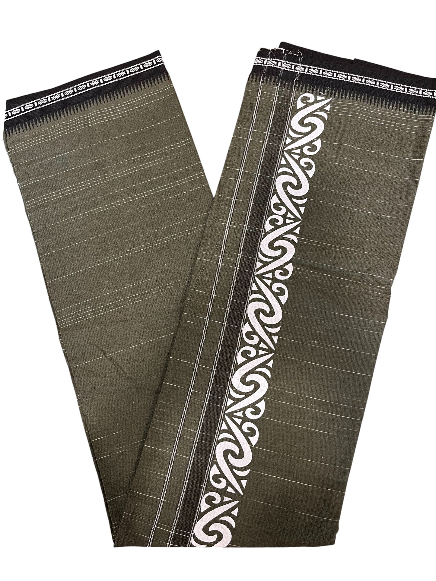 Southloom Green Printed Single Mundu / Otta Mundu / Lungi (South Indian Kerala Dhoti)