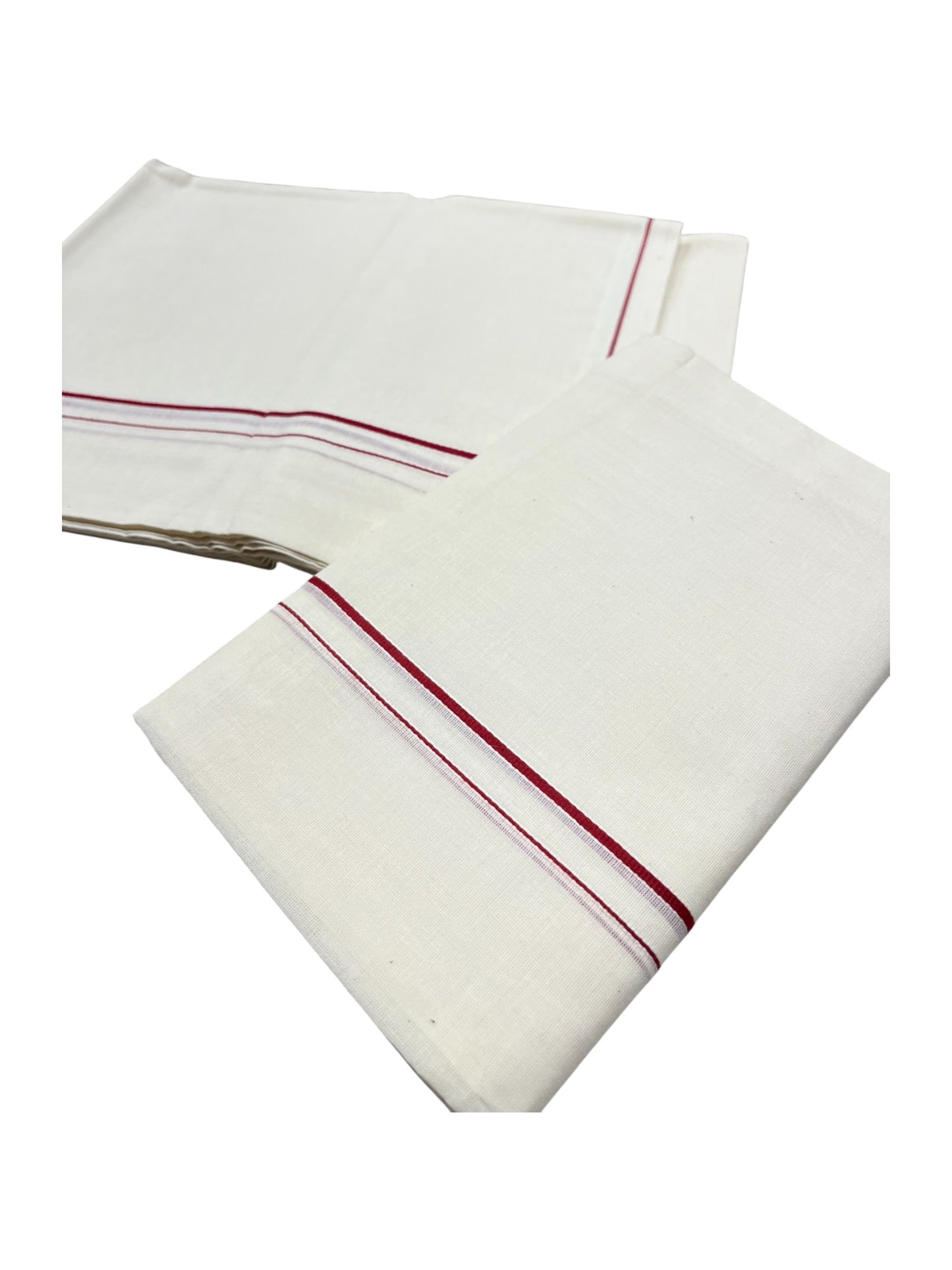 Kerala Cotton Mundum Neriyathum Single (Set Mundu) with Meroon Eerkkil Kara
