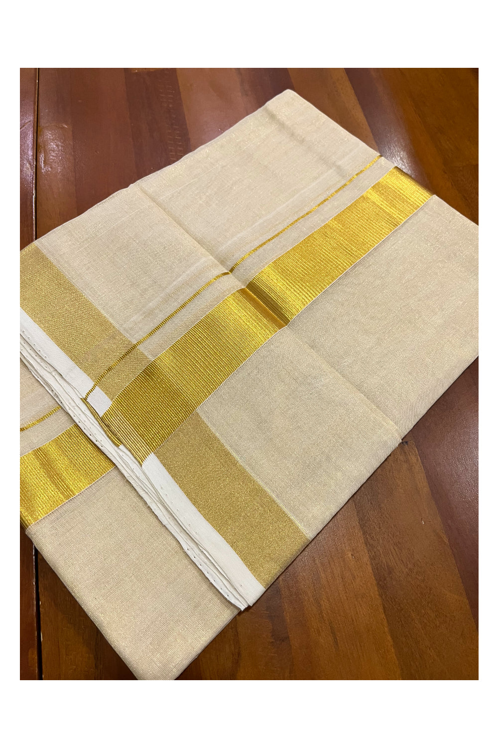 Southloom Premium Handloom Tissue Mundu with 1.5 inch Kasavu Border (Onam Mundu 2023)