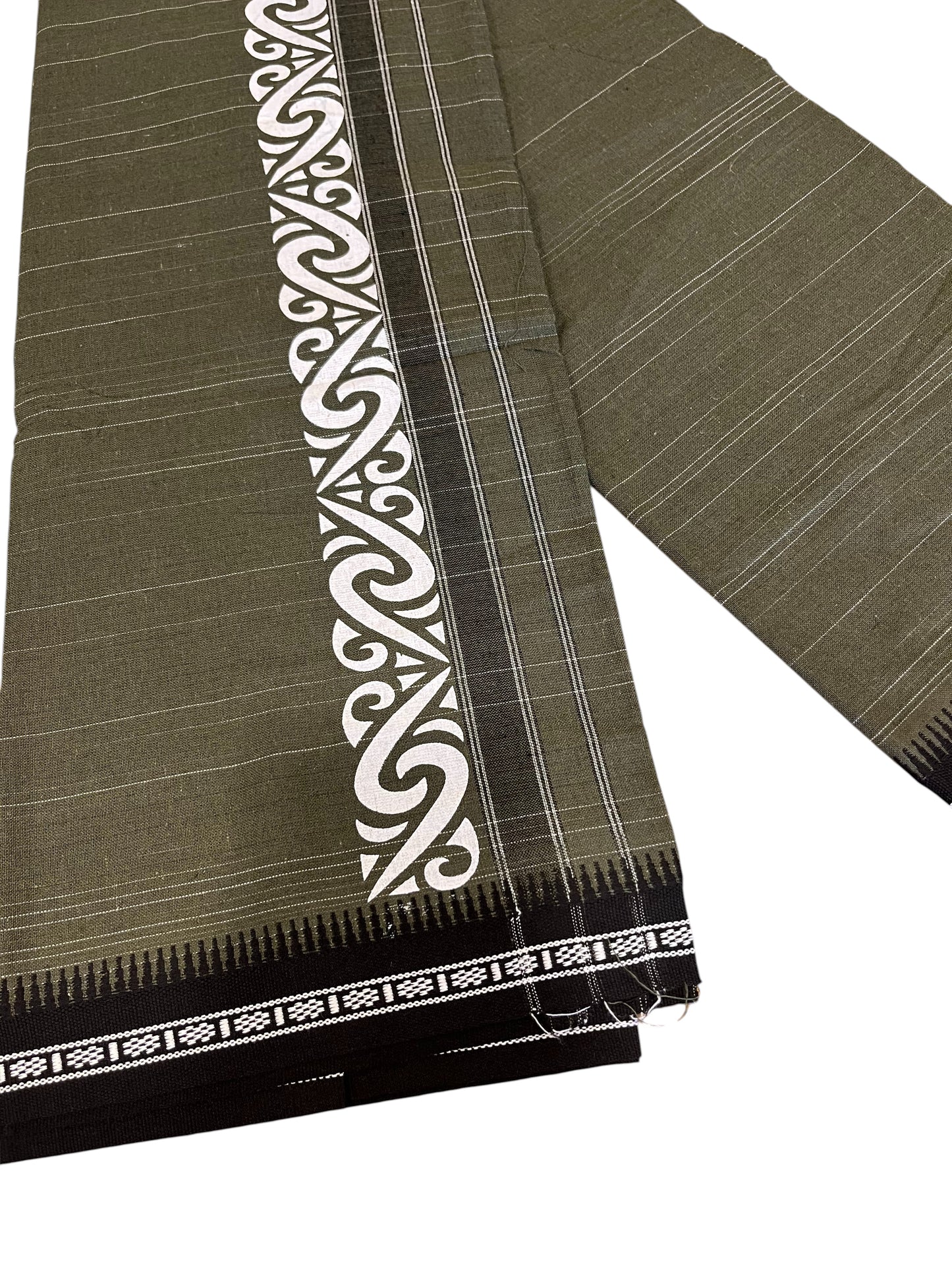 Southloom Green Printed Single Mundu / Otta Mundu / Lungi (South Indian Kerala Dhoti)