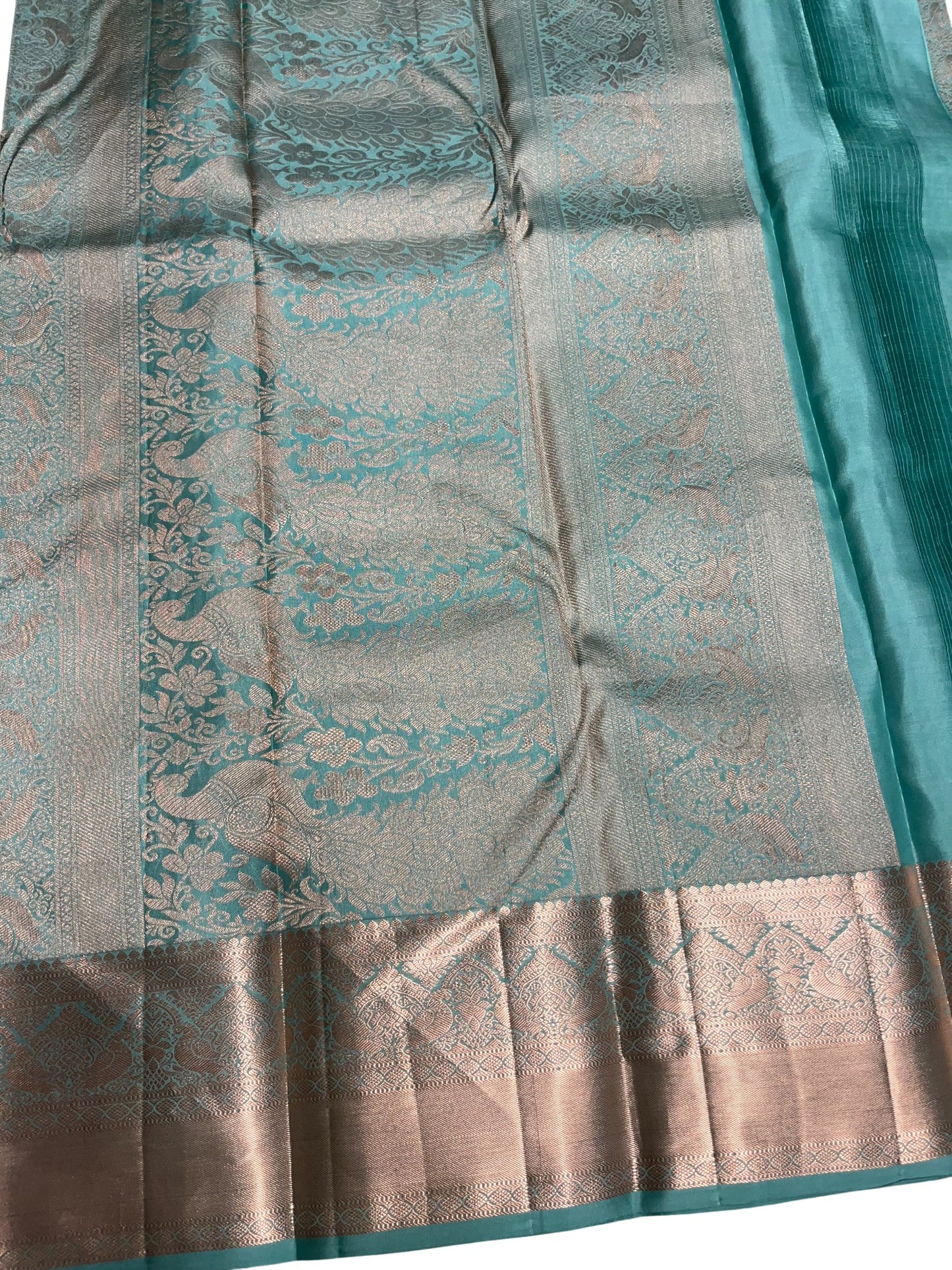 Southloom Pure Handloom Bridal Kanchipuram Silk Saree with Korvai Work