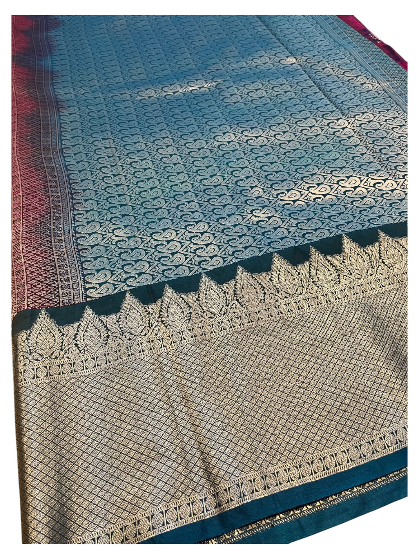 Southloom Banarasi Semi Silk Saree with Woven Work on Body(Purple)