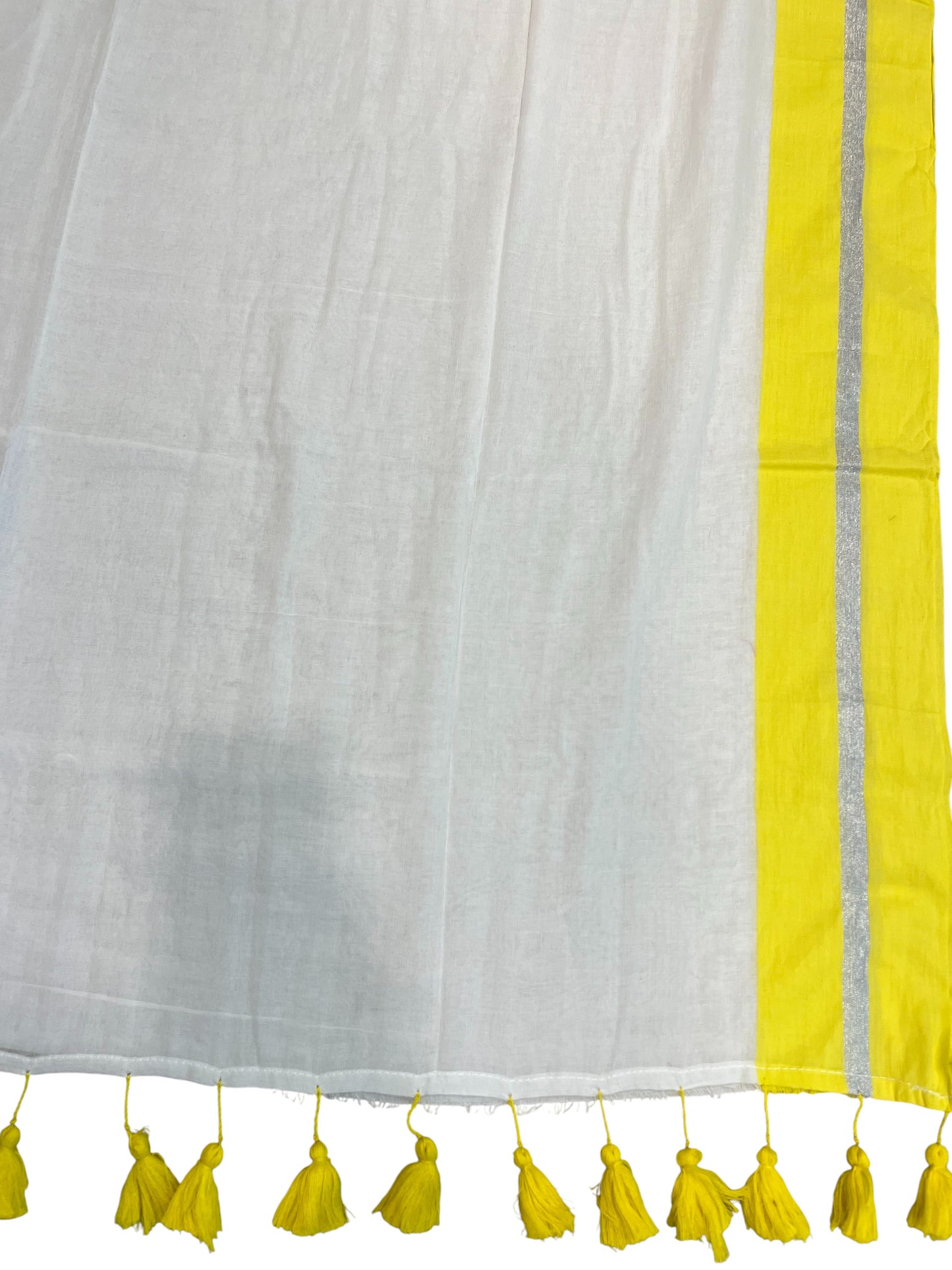Southloom Mul Cotton 120 x 120 Soft Fabric Saree in Yellow Colour