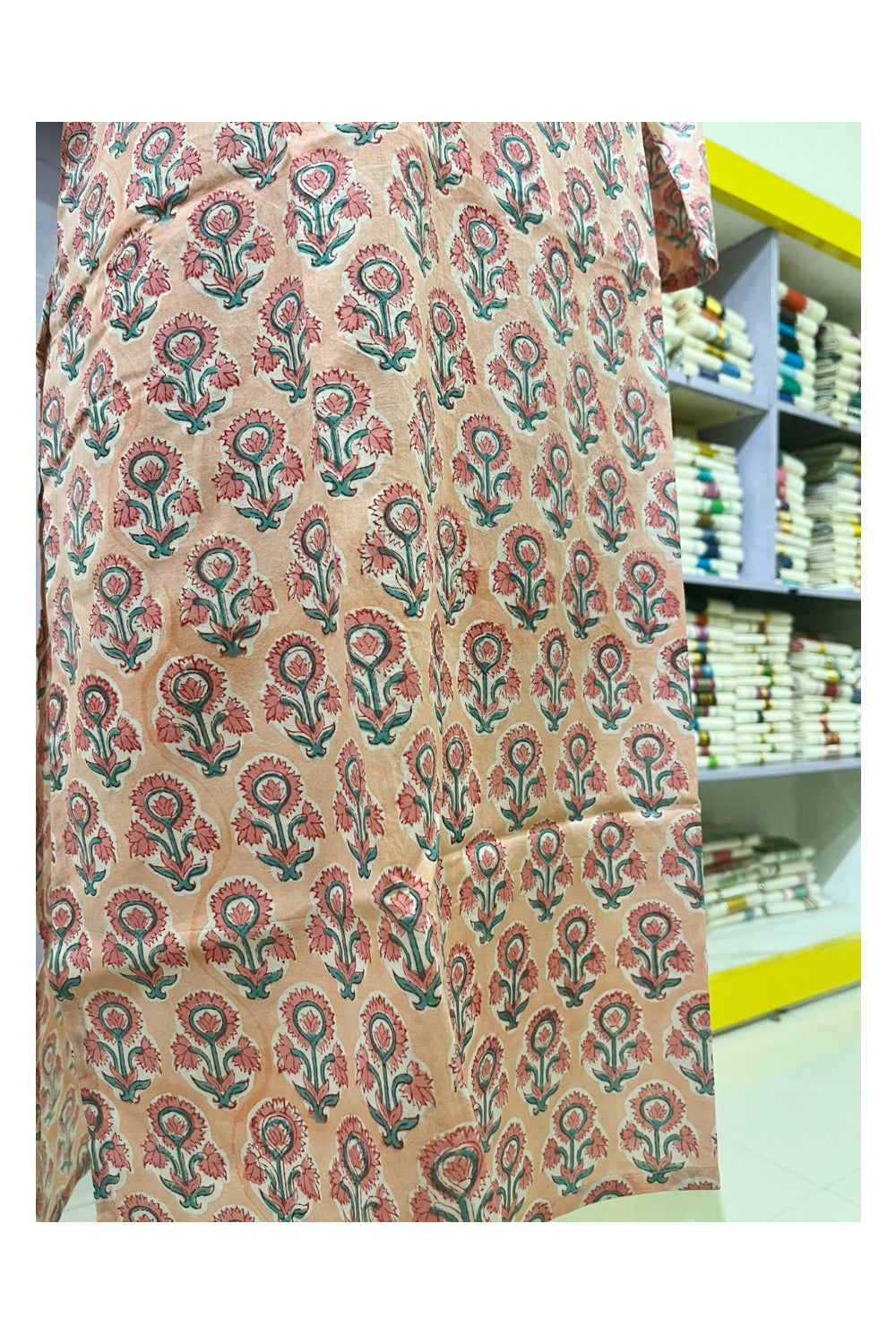 Southloom Stitched Cotton Kurti in Pink Printed Designs