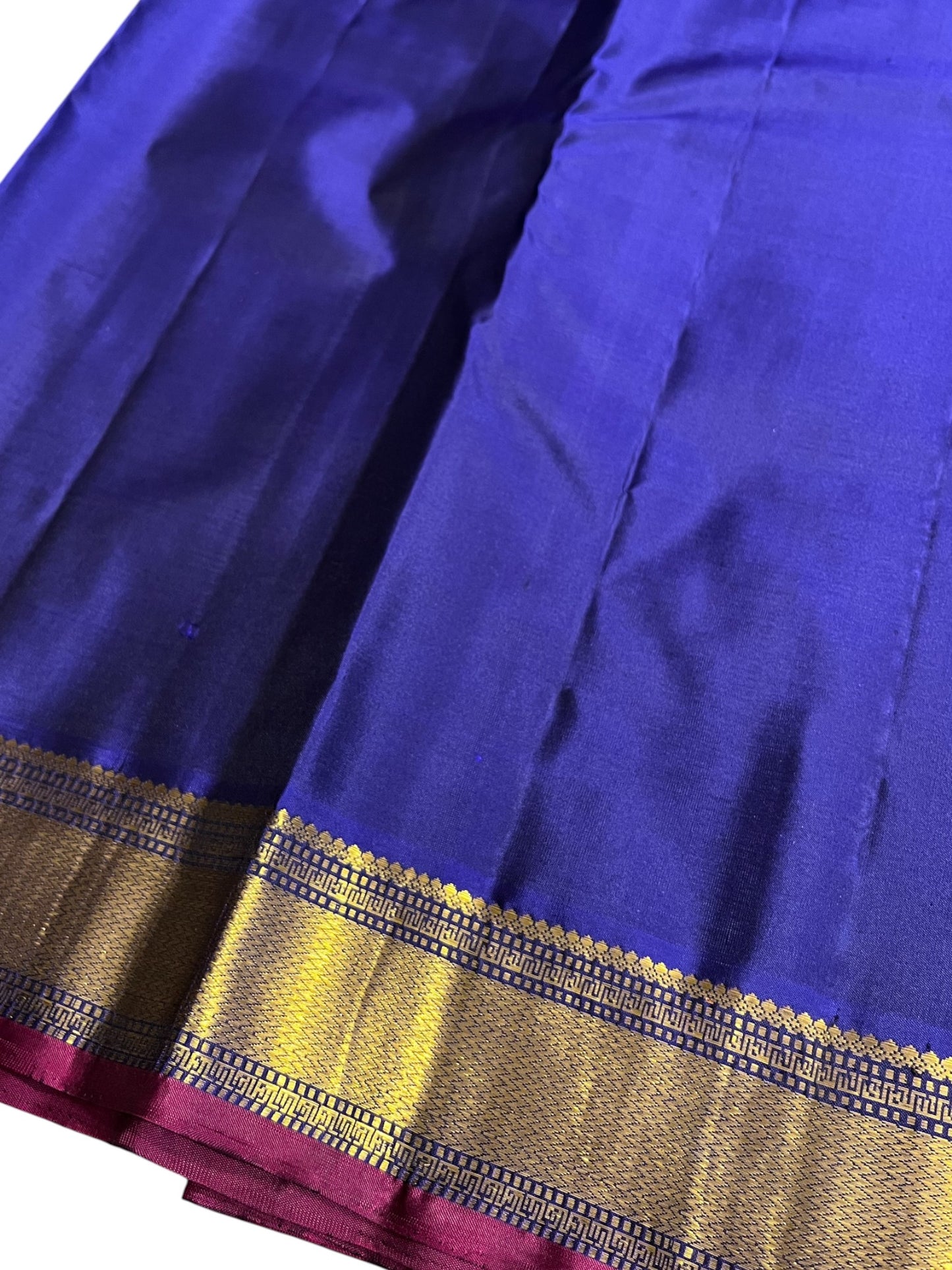 Southloom Pure Handloom Bridal Kanchipuram Silk Saree with Korvai Work (Green & Blue)