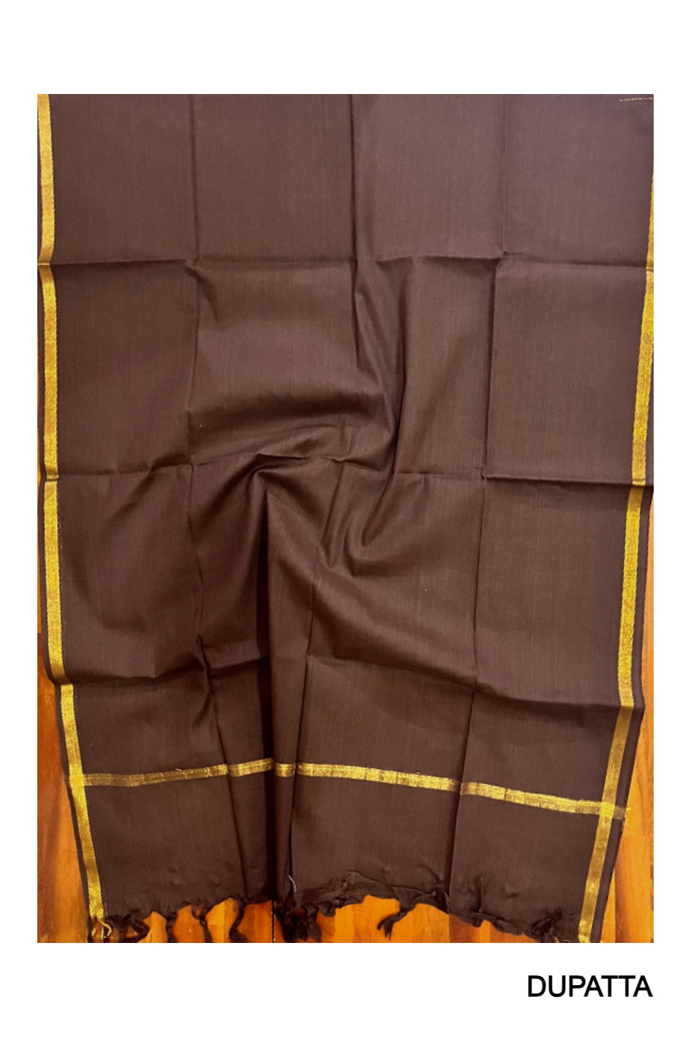 Southloom™ Cotton Churidar Salwar Suit Material in Light Brown with Prints and Sequins Works