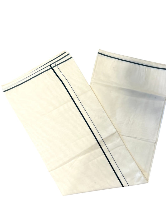 Southloom Kerala Cotton Plain Saree with Green Puliyilakkara Border