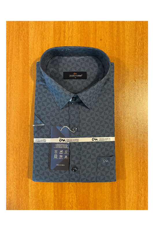 Pure Cotton Blue Printed Shirt (44 HS)