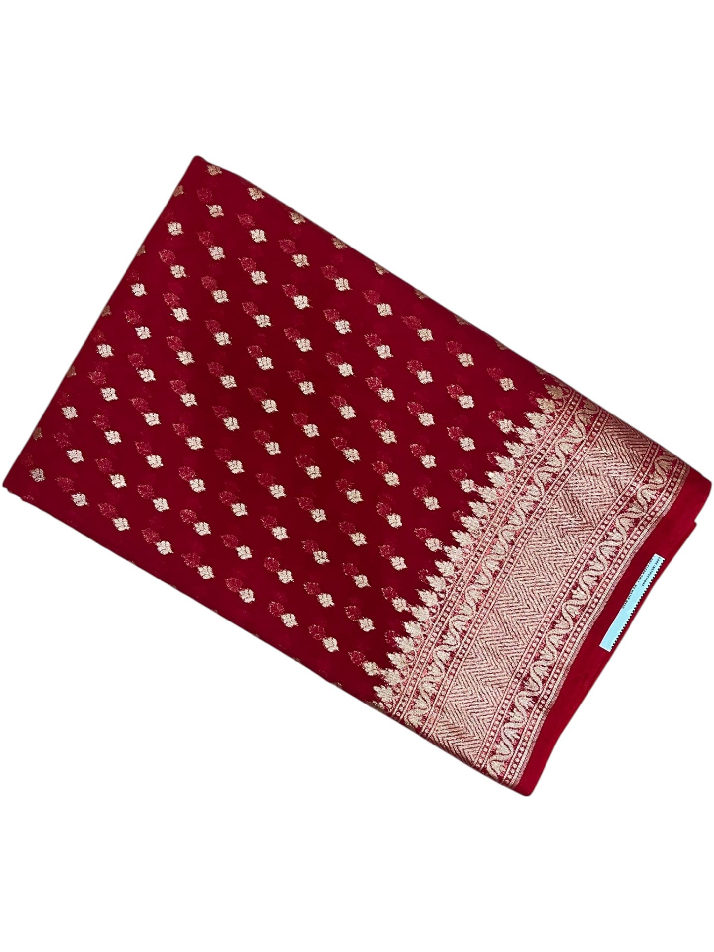 Southloom Cotton Banarasi Silk Saree with Woven Work on Body and Borders (Red)