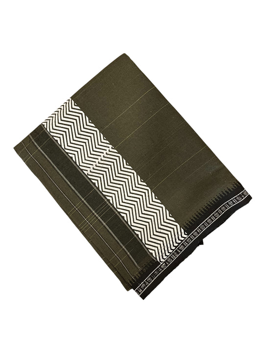 Southloom Green Printed Single Mundu / Otta Mundu / Lungi (South Indian Kerala Dhoti)