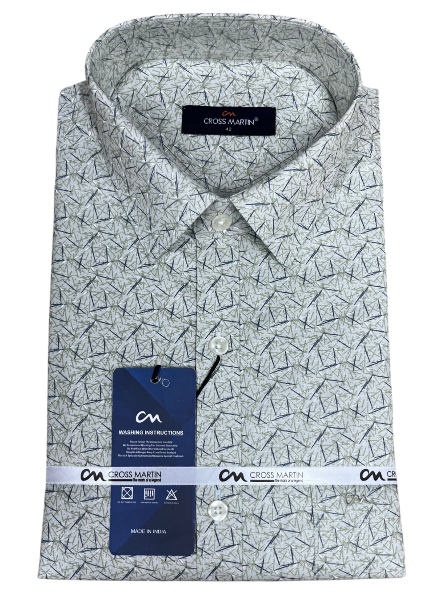 Southloom Pure Cotton Green Printed Shirt SLSHIRT 42FS
