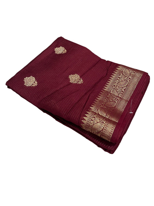 Southloom Georgete Banarasi Silk Saree with Woven Work on Body and Borders