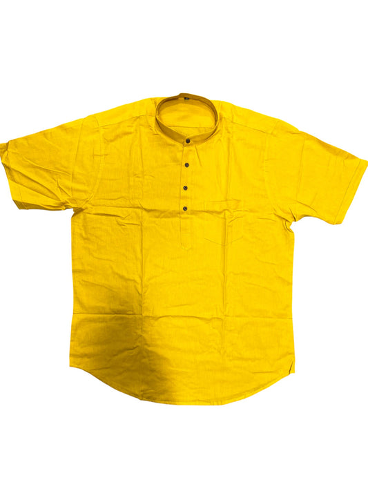 Southloom Yellow Short Cotton Kurta Shirt for Men