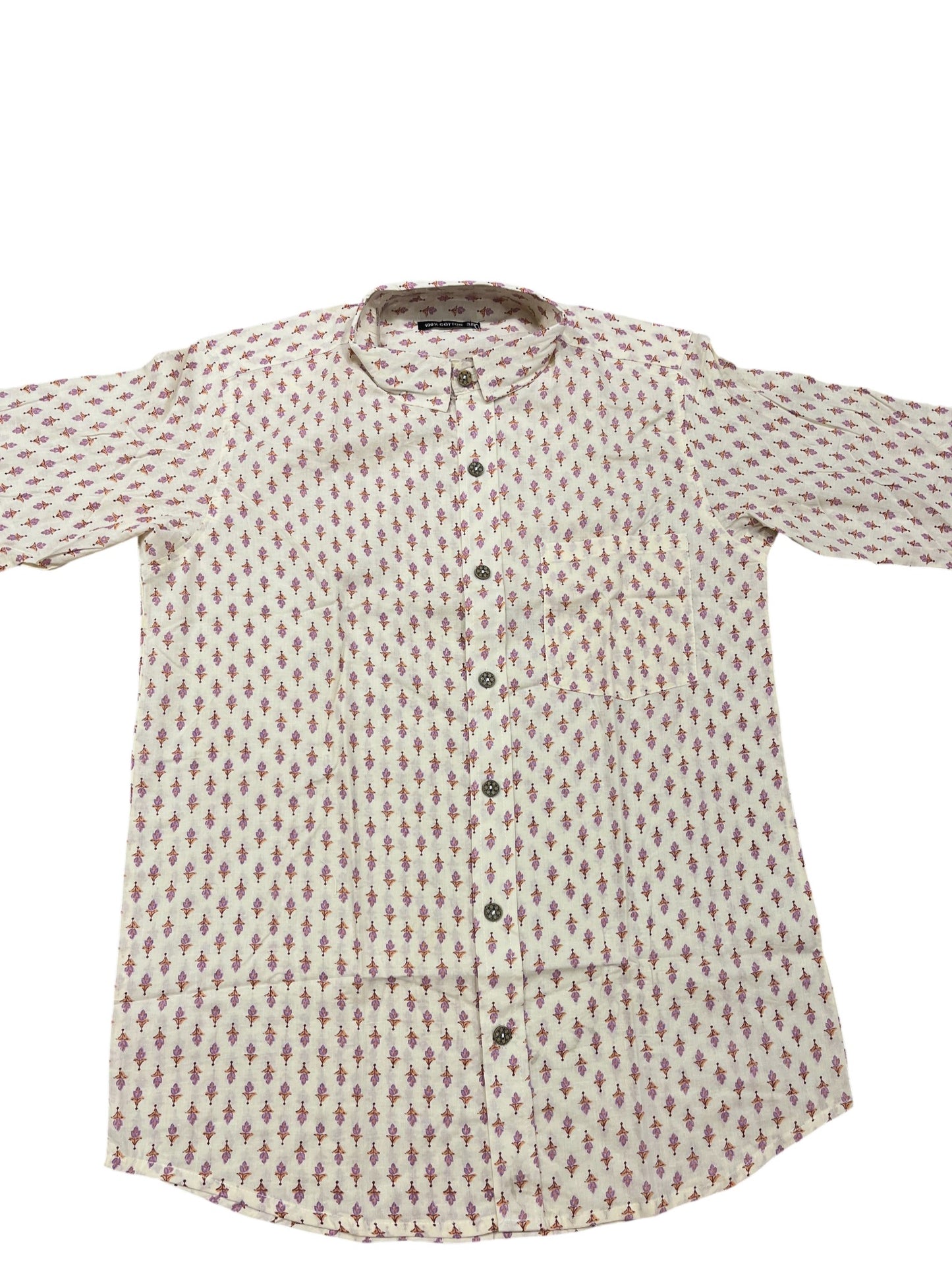 Southloom Jaipur Pure Cotton Block Printed Shirt for Men (Medium)