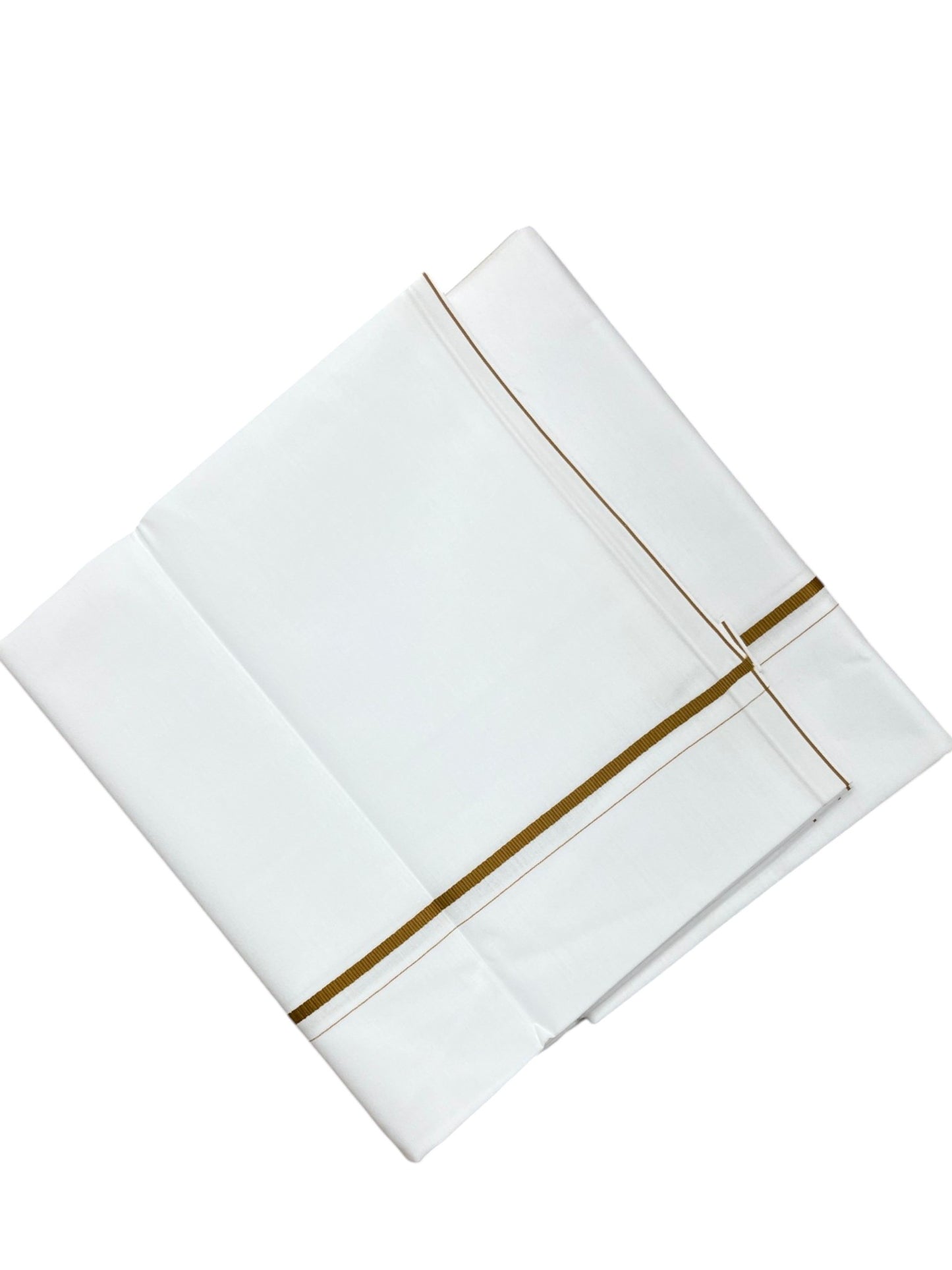 Southloom Pure White Cotton Single Mundu with Yellow Border (South Indian Kerala Dhoti)