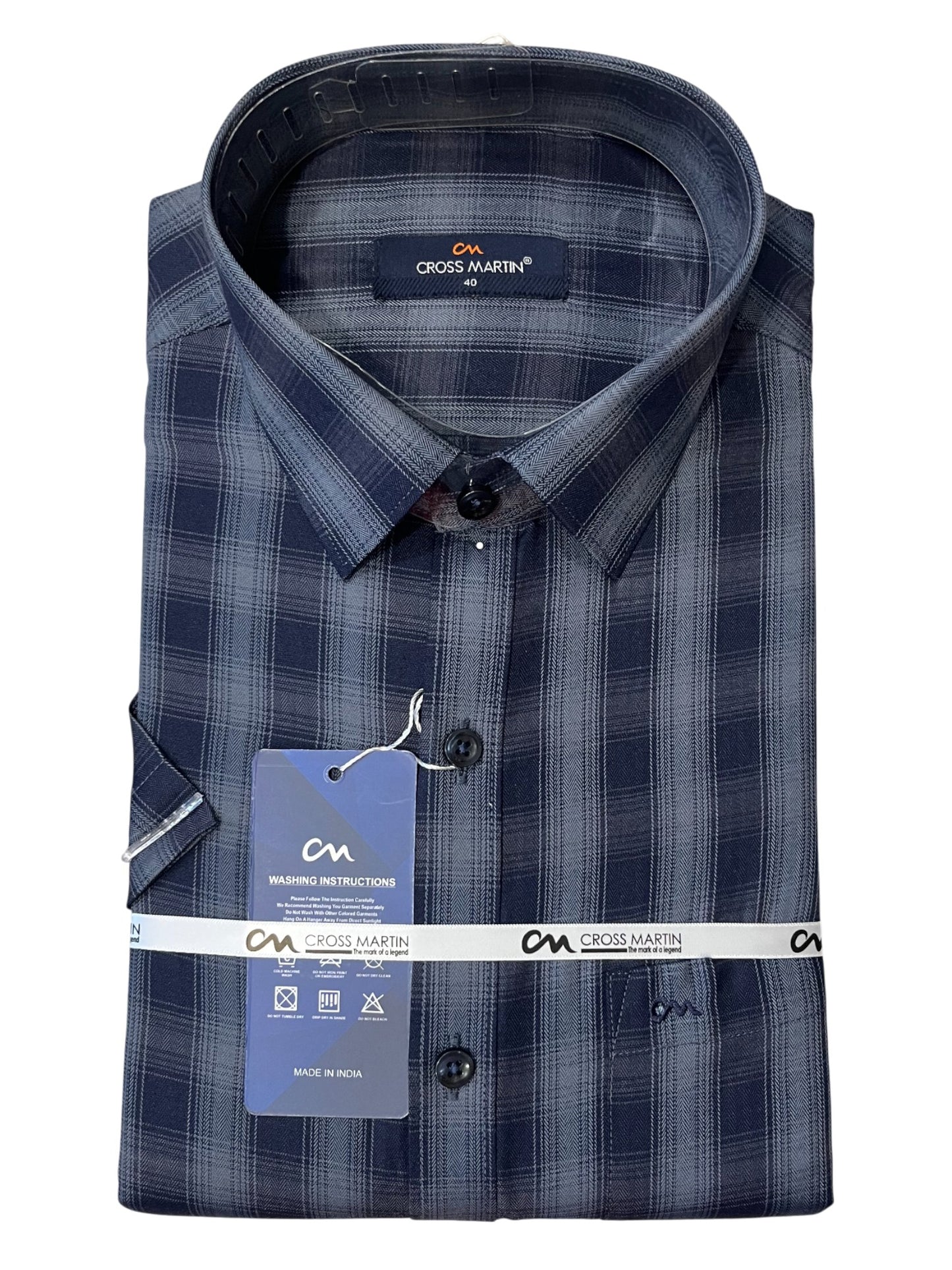 Southloom Pure Cotton Blue Cheack Shirt (40 HS)