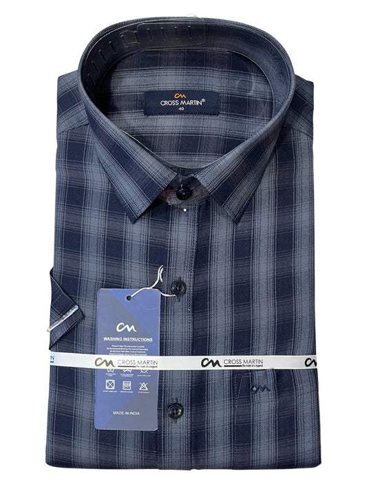 Southloom Pure Cotton Blue Cheack Shirt (40 HS)