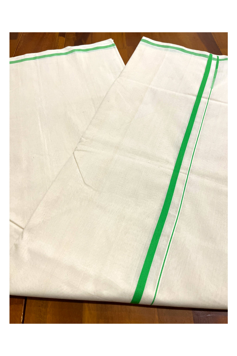 Southloom Super Premium Balaramapuram Unakkupaavu Handloom Cotton Saree with Light Green Puliyilakkara Border