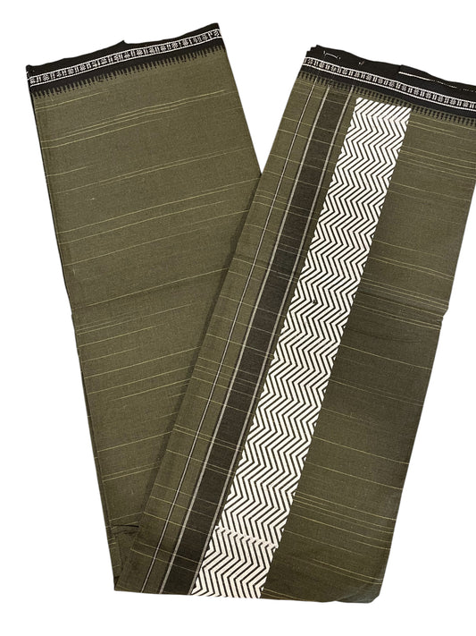 Southloom Green Printed Single Mundu / Otta Mundu / Lungi (South Indian Kerala Dhoti)