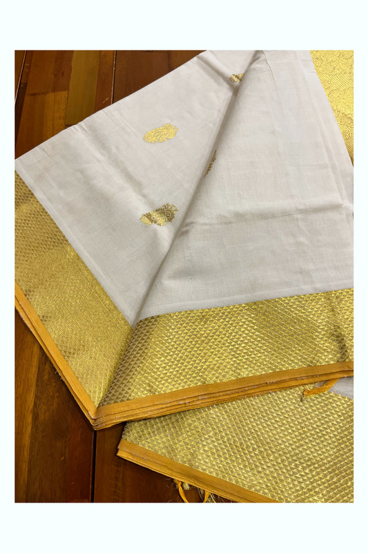 Southloom Premium Handloom Cotton Kasavu Saree with Heavy Woven Designs (Vishu 2024 Collection)