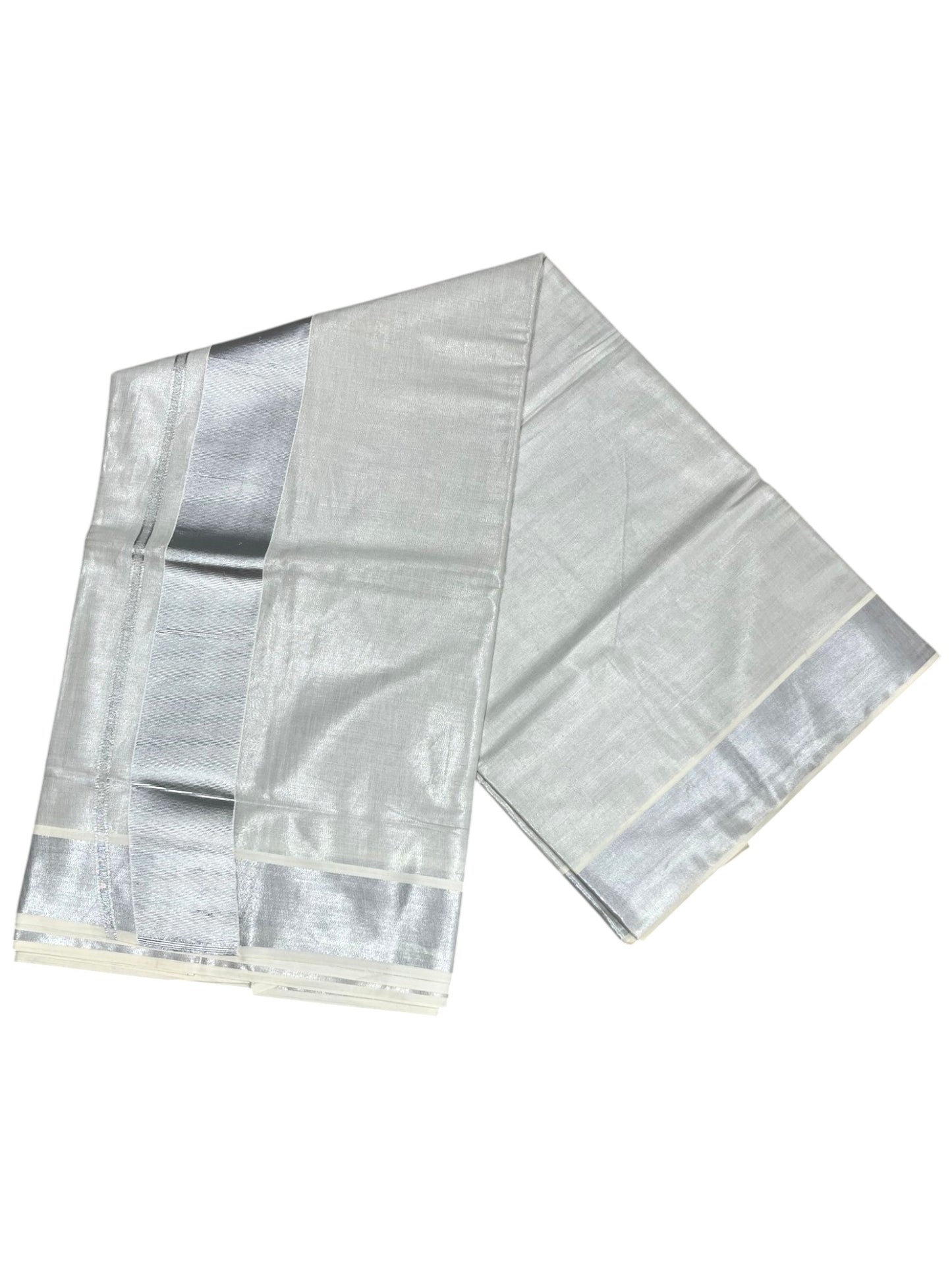 Southloom Kerala Tissue Silver Kasavu Saree