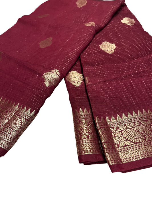 Southloom Georgete Banarasi Silk Saree with Woven Work on Body and Borders