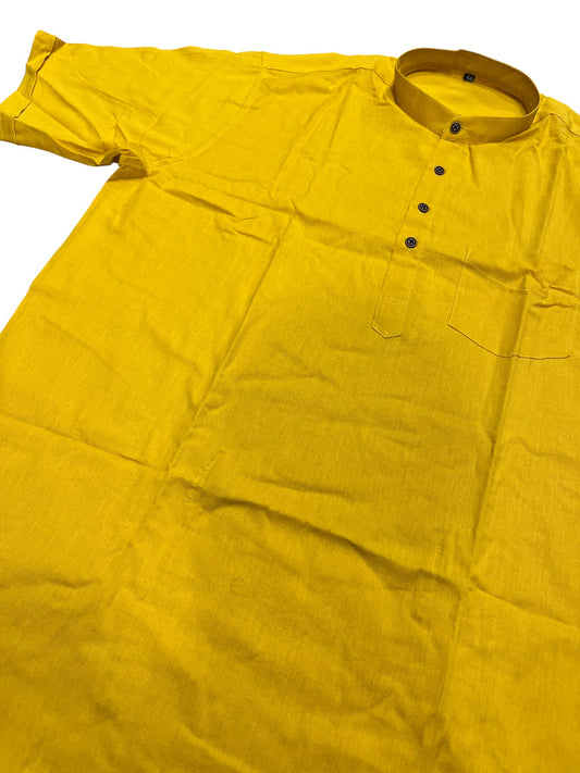 Southloom Yellow Short Cotton Kurta Shirt for Men