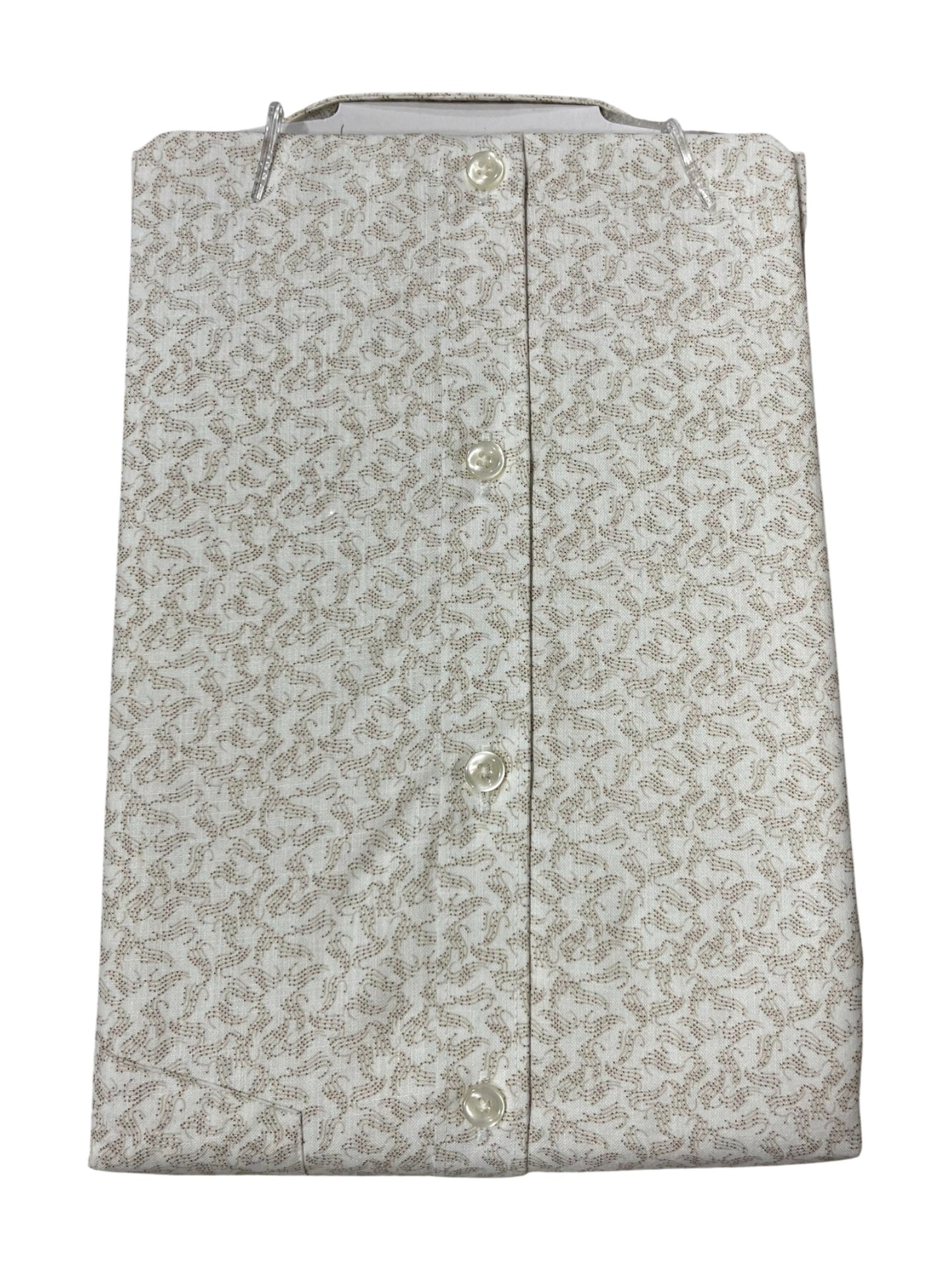 Southloom Pure Cotton Olive White Printed Shirt (40 FS)