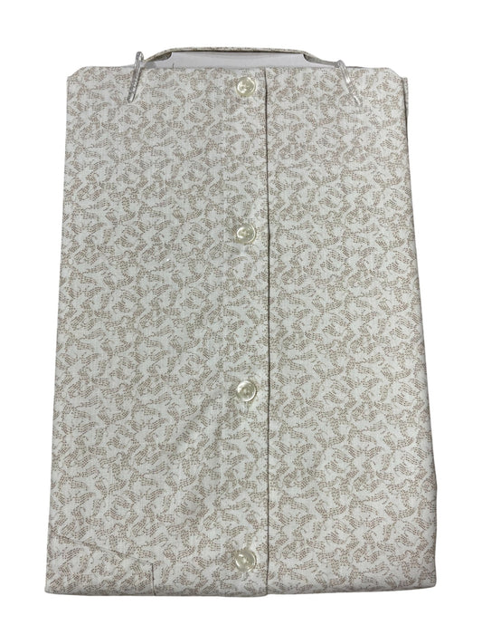 Southloom Pure Cotton Olive White Printed Shirt (40 FS)