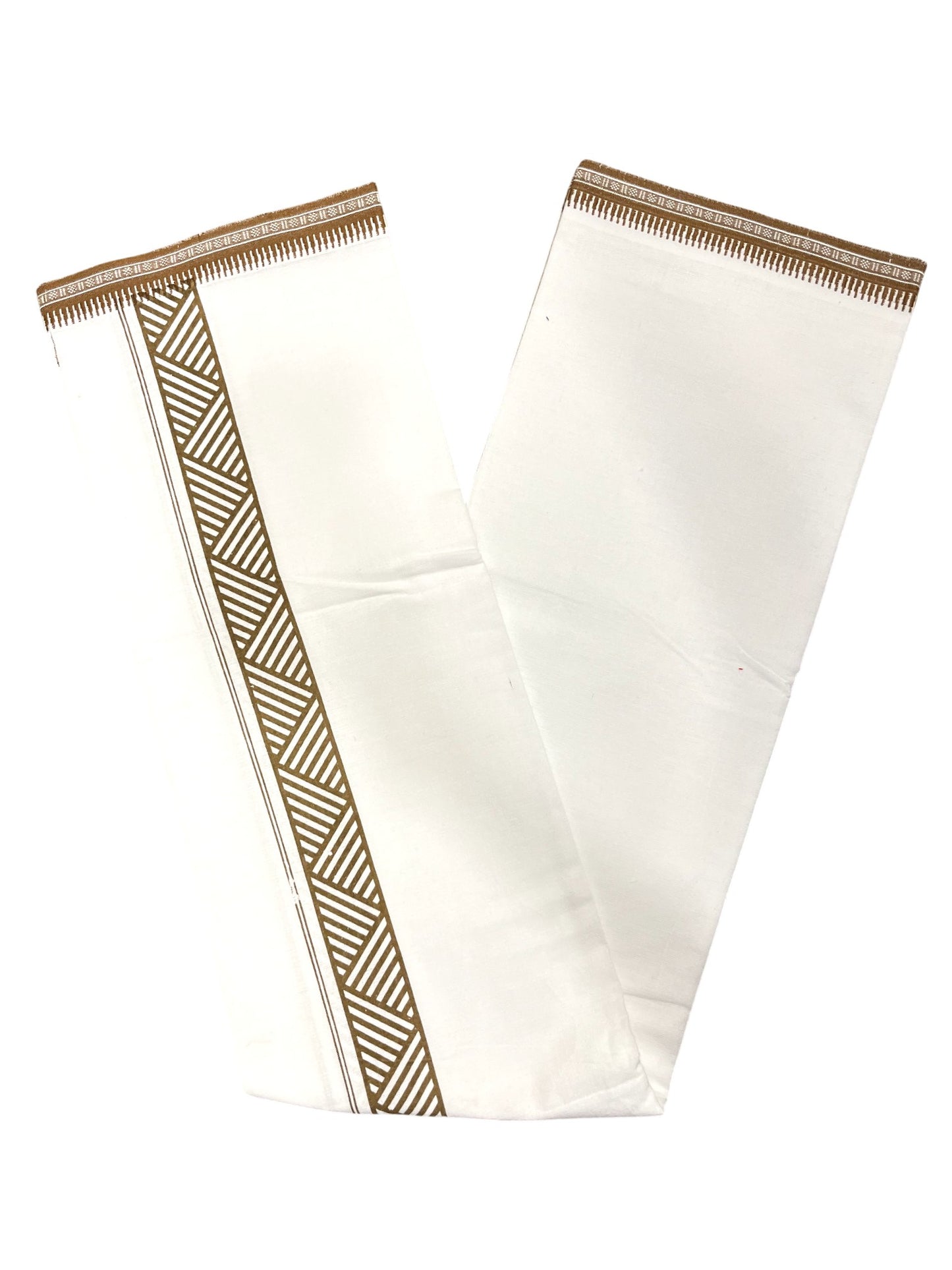 Southloom Off White And Black Printed Single Mundu / Otta Mundu / Lungi (South Indian Kerala Dhoti)