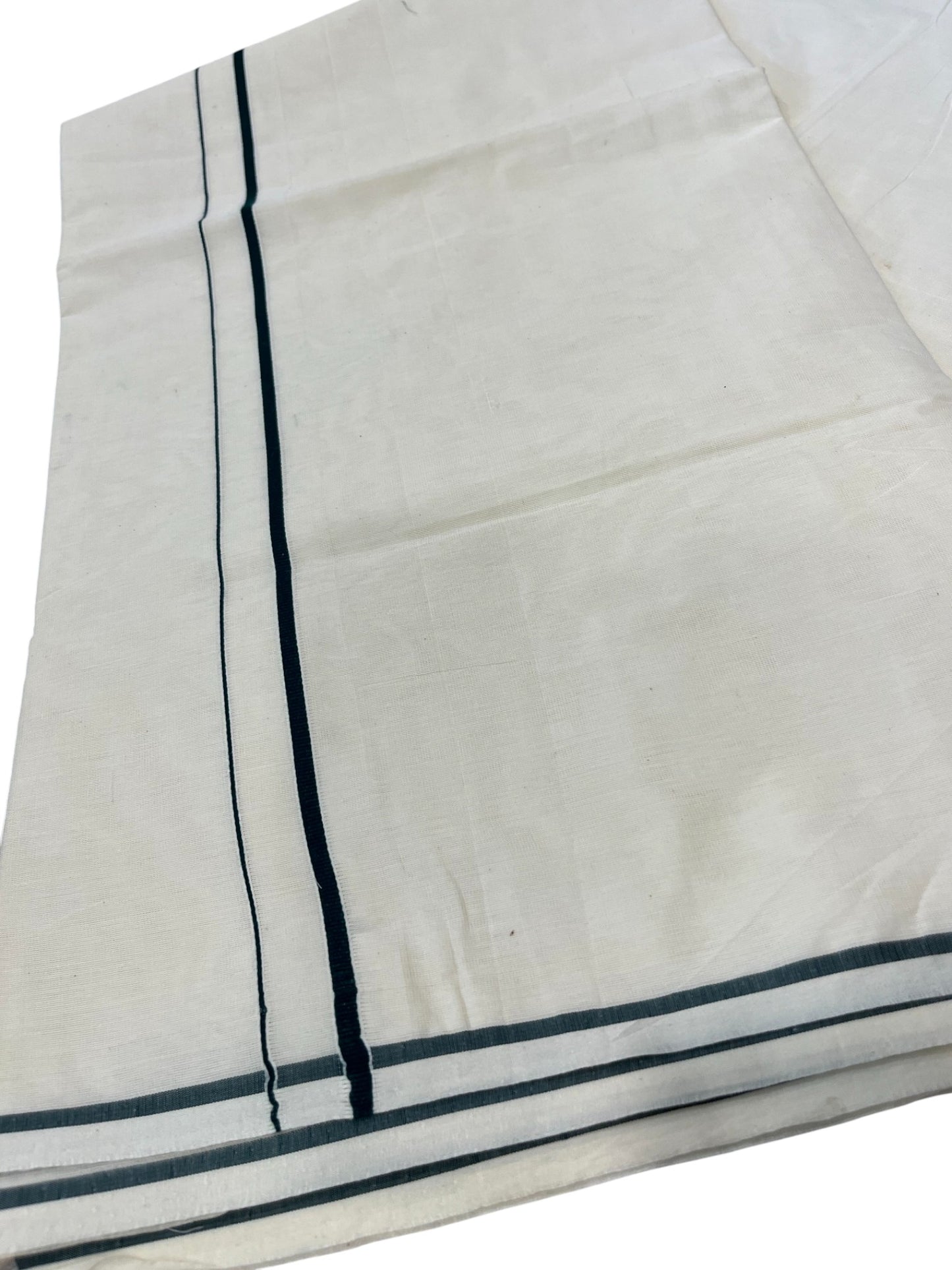 Southloom Kerala Cotton Plain Saree with Green Puliyilakkara Border