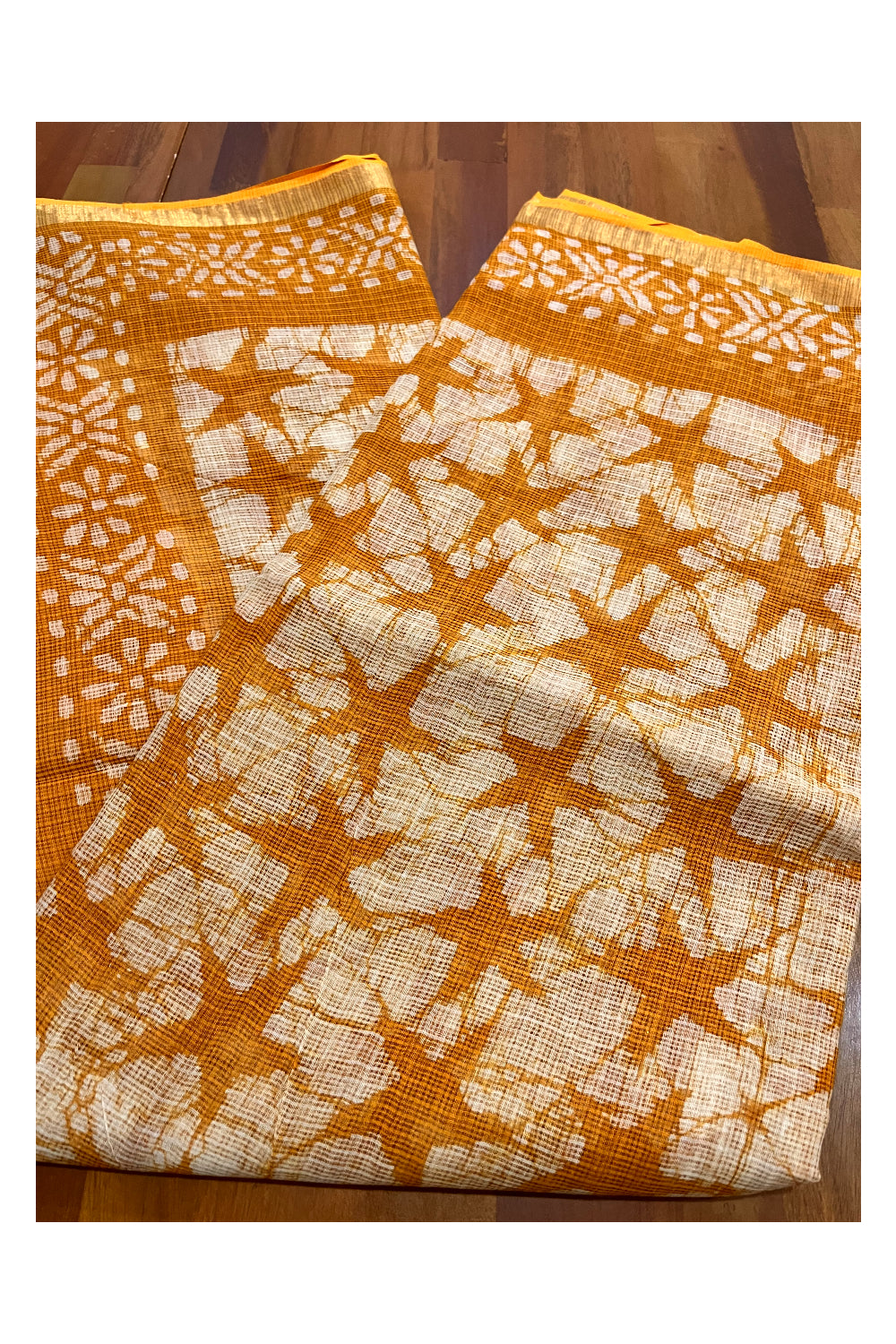 Southloom Kota Fabric Printed Yellow Saree