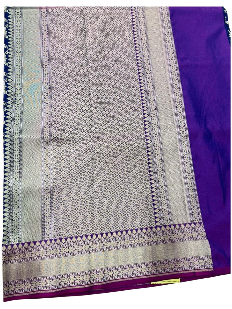 Southloom Pure Banarasi Silk Saree with Woven Work on Body and Borders (Blue And Magenta)
