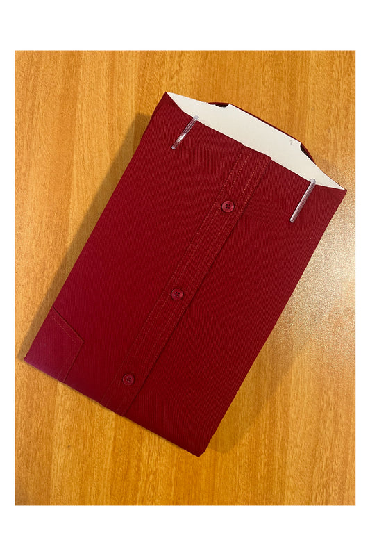 Pure Cotton Maroon Solid Shirt (46 HS)