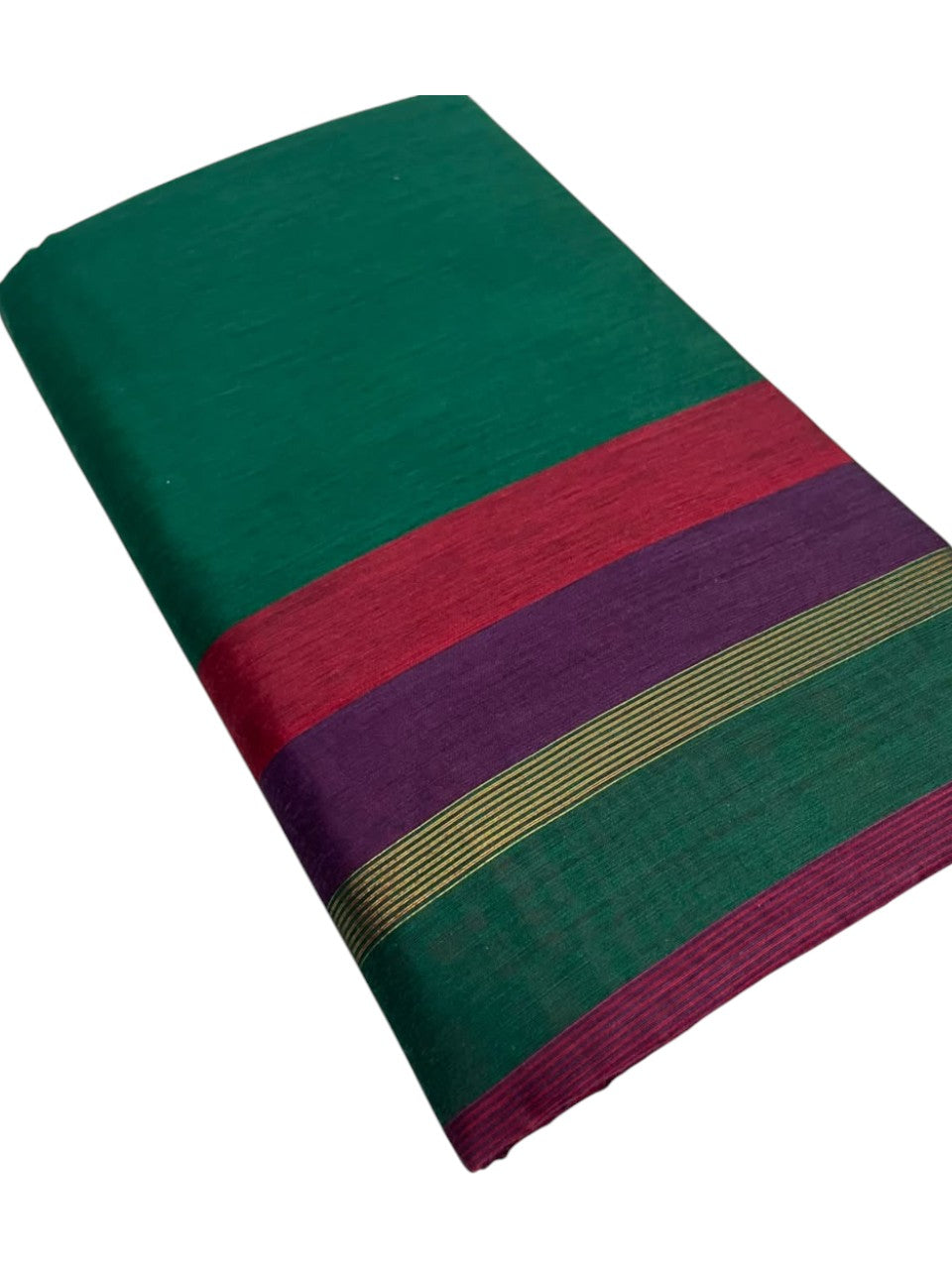 Southloom Maheshwari Cotton Saree With Temple Design on the Body and Borders In Maroon And Voilet SL471