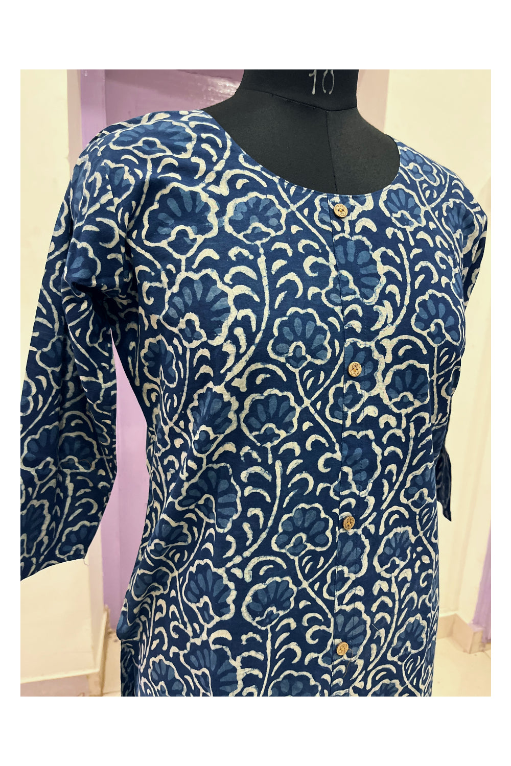 Southloom Jaipur Cotton Indigo Blue Printed Kurti