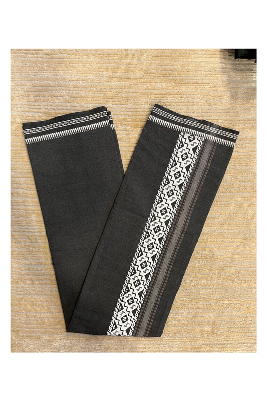 Southloom Gray Printed Single Mundu / Otta Mundu / Lungi (South Indian Kerala Dhoti)