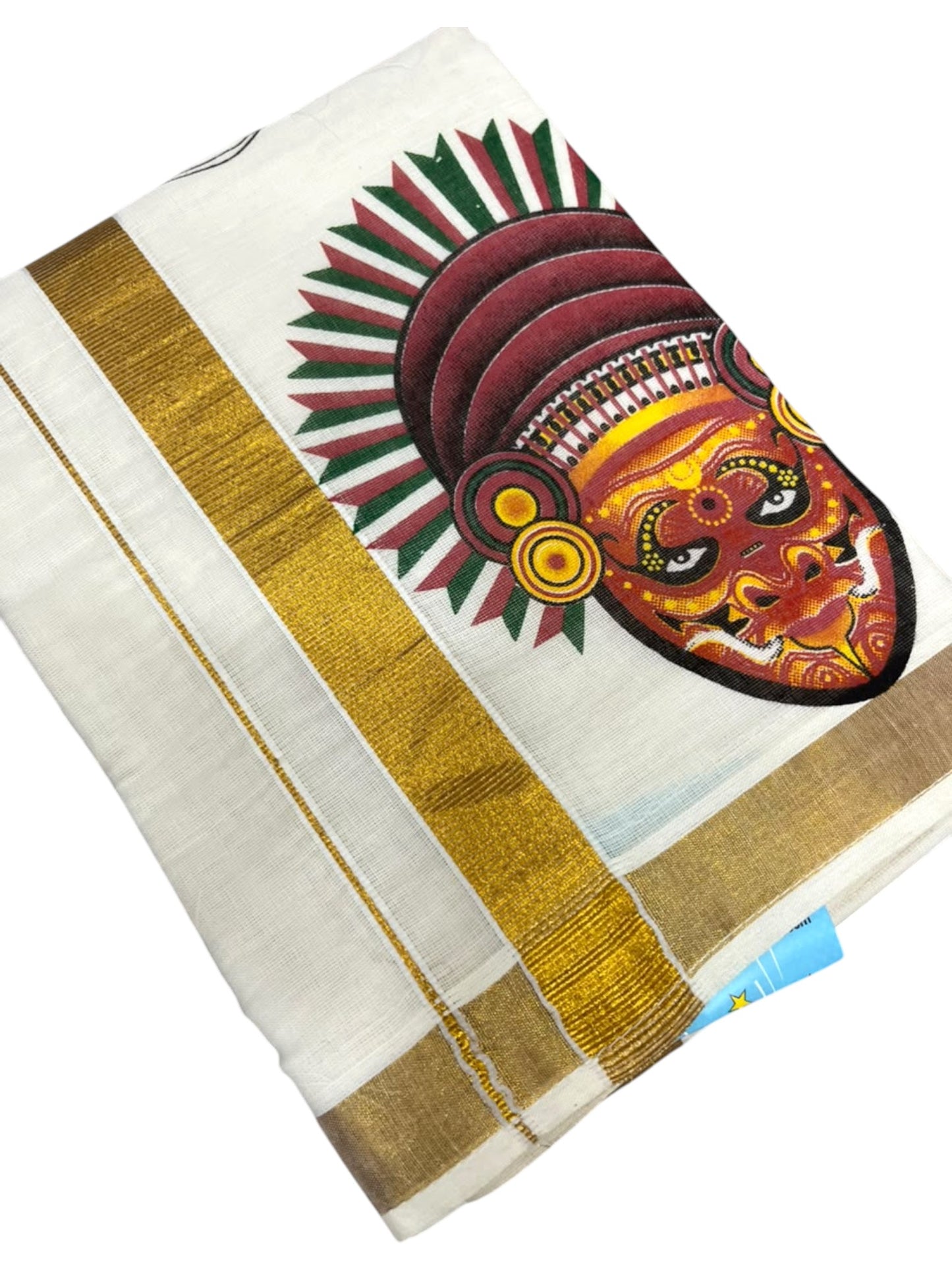Southloom Cotton Kasavu Printed Kids's Velcro Mundu SLK