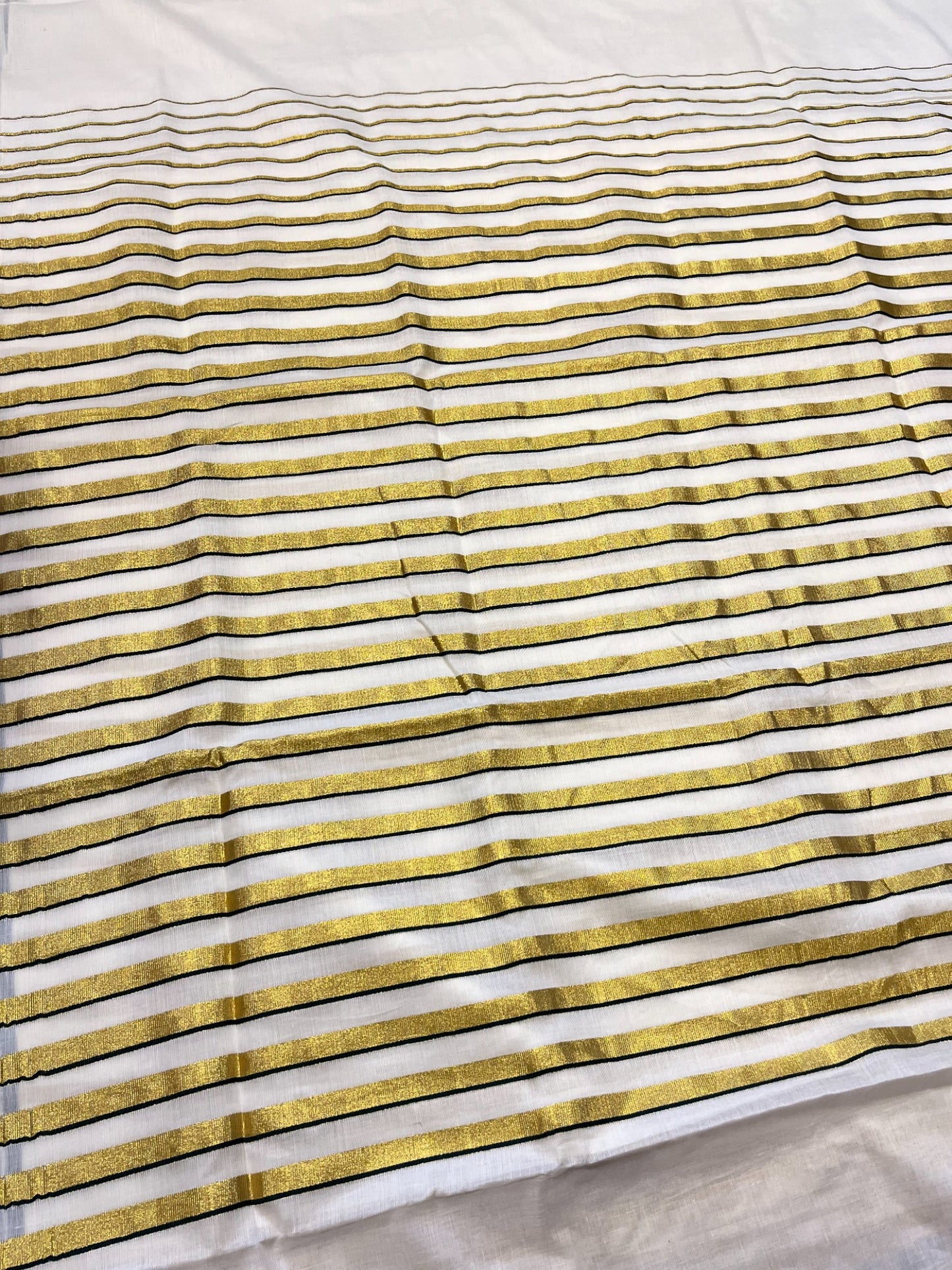 Southloom Puliyilakkara Green and Gold Kasavu Kerala Saree with Woven Blouse