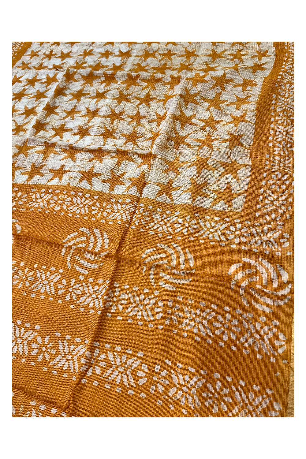 Southloom Kota Fabric Printed Yellow Saree