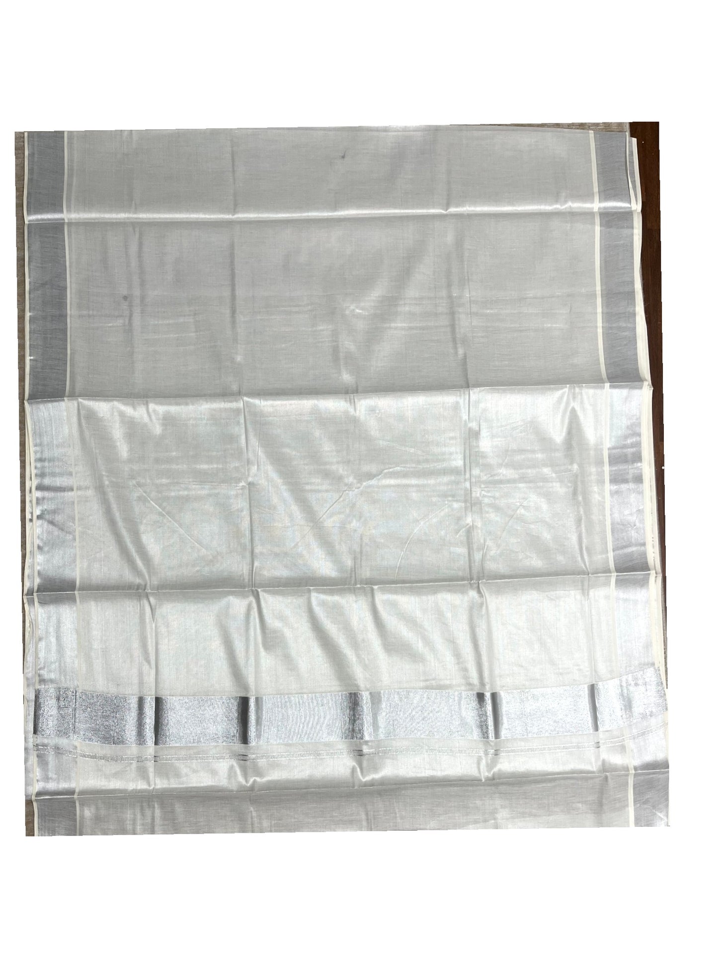 Southloom Kerala Tissue Silver Kasavu Saree