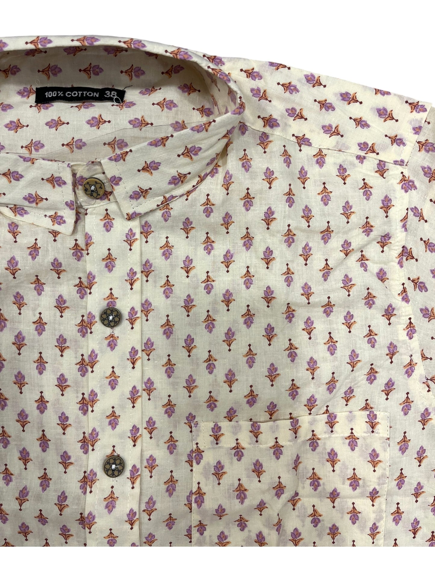 Southloom Jaipur Pure Cotton Block Printed Shirt for Men (Medium)