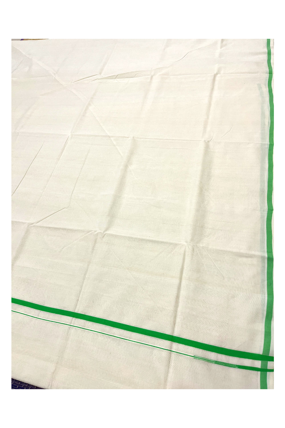 Southloom Super Premium Balaramapuram Unakkupaavu Handloom Cotton Saree with Light Green Puliyilakkara Border