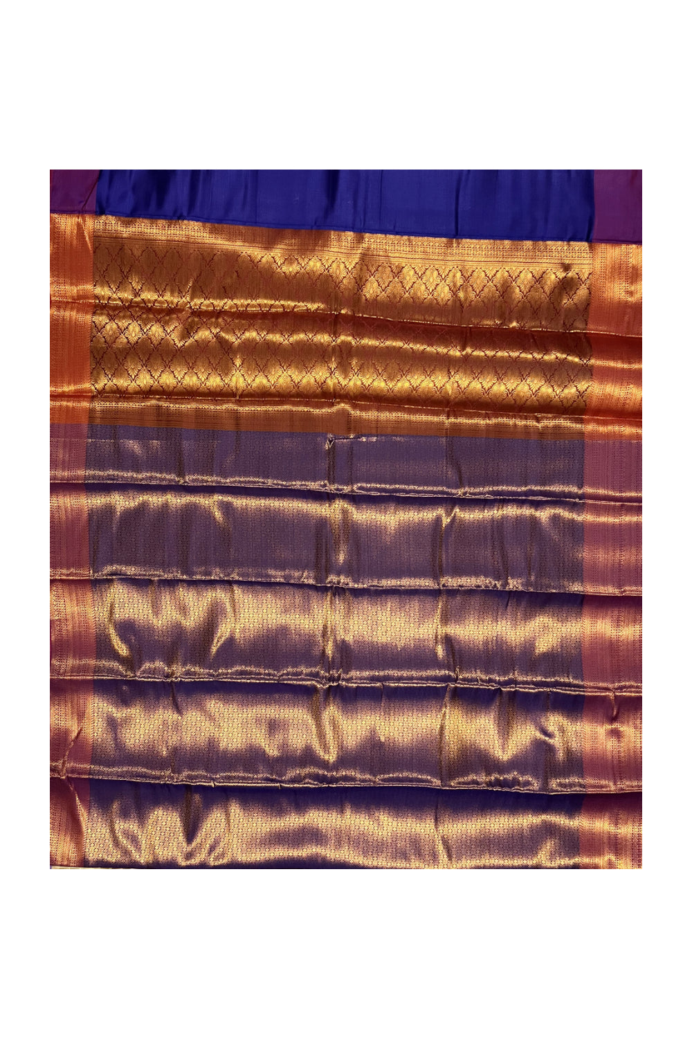 Southloom Premium Semi Silk Zari Work Brocade Saree in Violet Bridal with Matching Pallu (Kanchipuram Pattu Saree)