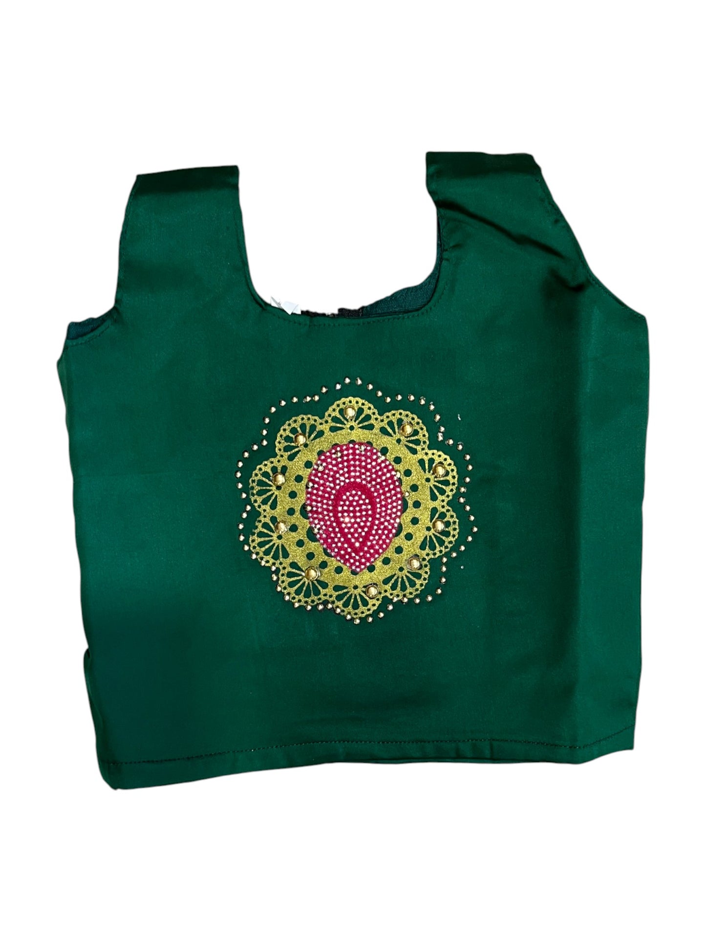 Southloom Kerala Tissue pavada and Blouse with Embroidery Work  (Age 1)